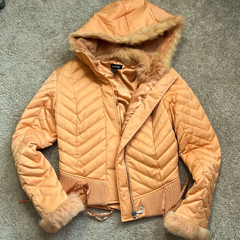 Bebe puffer coat orange